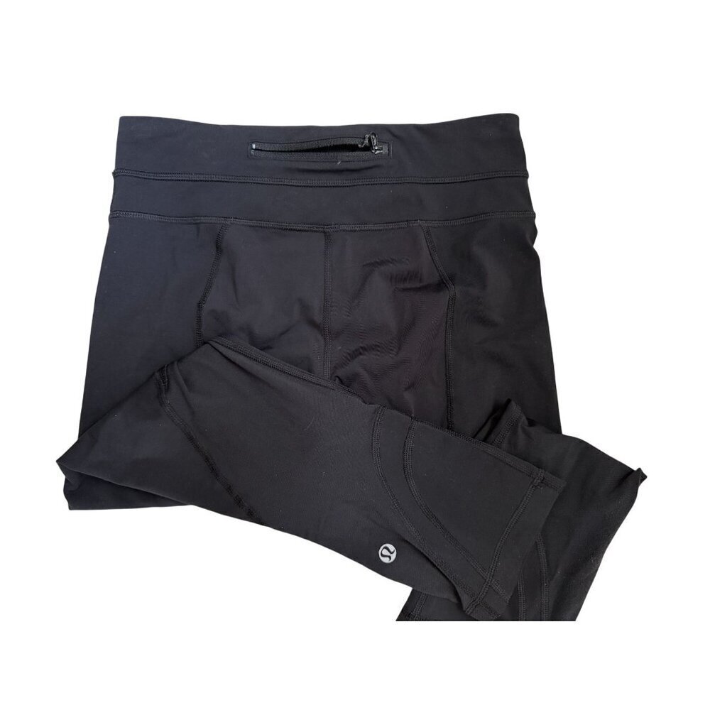 Lululemon Black High-Rise Womens Leggings With Zippered Pocket Size 4 - Picture 2 of 8